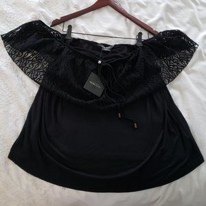 NwT black Michel studio 2X off shoulder top